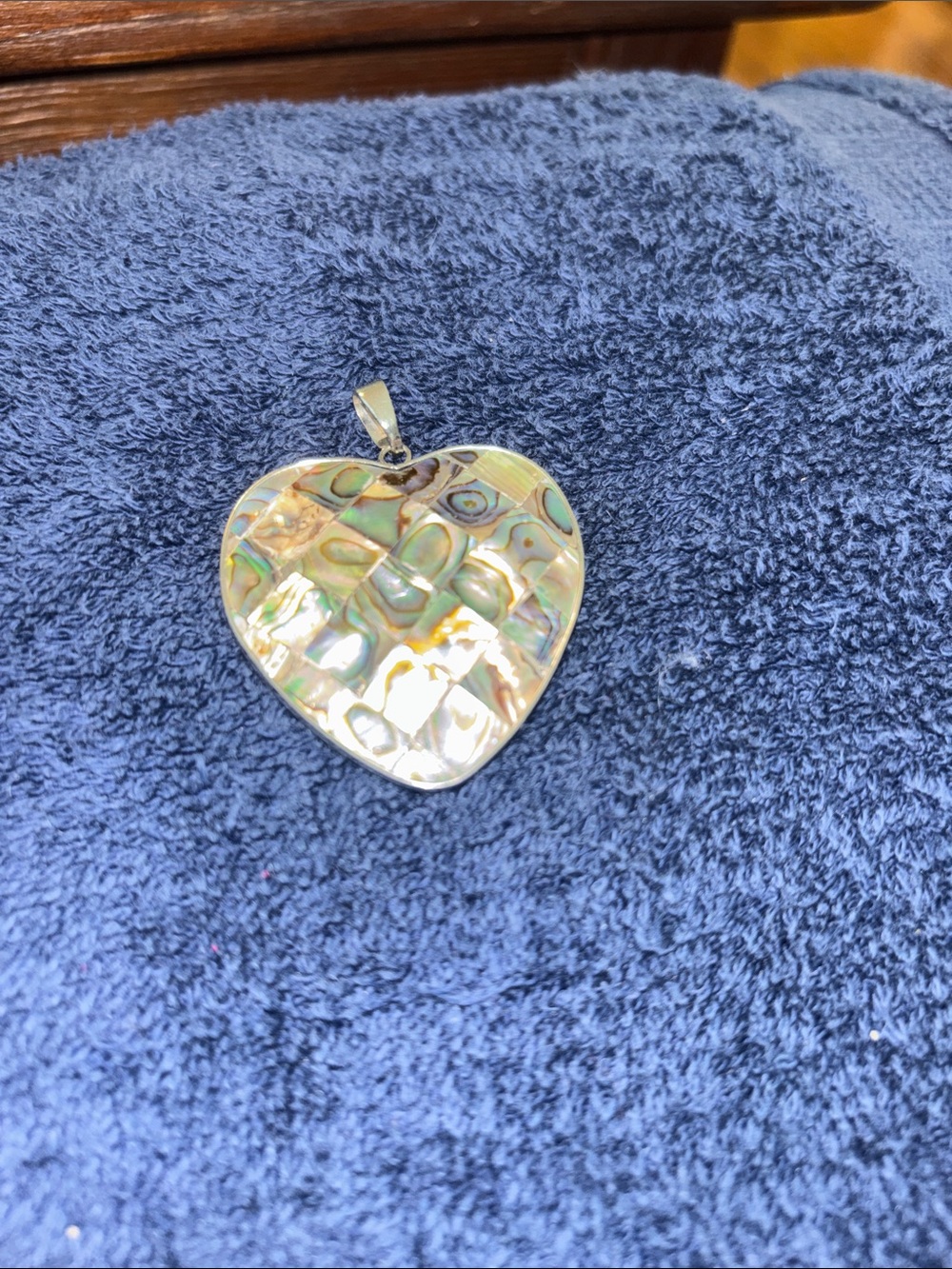 Heart Abalone Shell Pendant Necklace - Iridescent Mother of Pearl